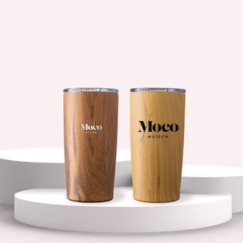 20 oz Vacuum Insulated Tumbler with Rich Natural Woodgrain Finish