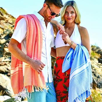 35" x 63" Hand-Knotted Peshtemal Beach Towel/Cover Up