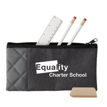 Mod Collection School Kit with Pencils, Erasers & Ruler in Pouch