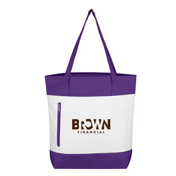 17" W x 15" H Color Blocked Tote Bag