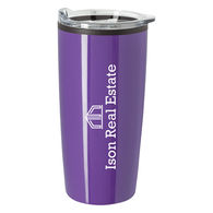 20 Oz. Double-Wall Stainless Steel Tumbler with Non-Slip Bottom and Plastic Liner
