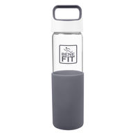 20 oz Glass Water Bottle with Silicone Sleeve and Carrying Handle