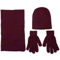 Acrylic Knit Winter Set with Hat, Scarf and Touchscreen Gloves in a Clear Zipped Bag