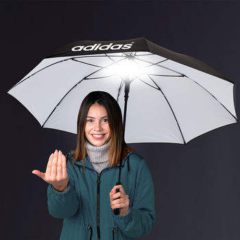 50" Arc Auto-Open Umbrella with Interior Safety LED light (33" Folded)
