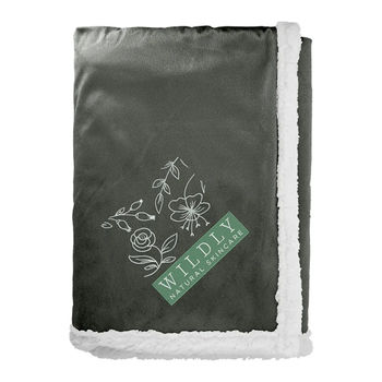 50" X 60" Cozy 100% Recycled PET Fleece Blanket with Sherpa Back ECO