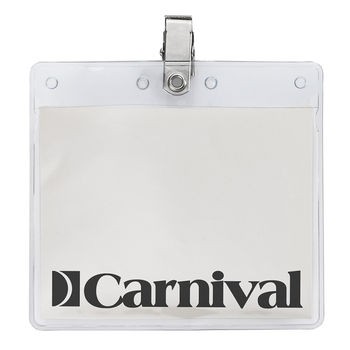 4" x 3" Horizontal ID Badge Pouch with Bulldog Clip Included