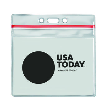 4" x 3" Horizontal ID Badge Pouch with Zippered Closure