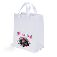 Matte-Laminated Paper Bag with Deluxe Ribbon Handles  7.75 x 9.75 - Full-Color Printing
