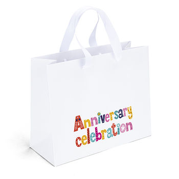 Matte-Laminated Paper Bag with Deluxe Ribbon Handles – 10” x 8” - Full-Color Printing