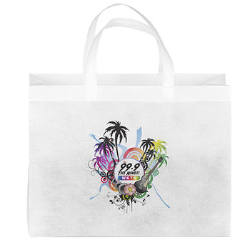 16” x 12” 100% Post-Consumer Recycled Non-Woven Tote - Full-Color Printing