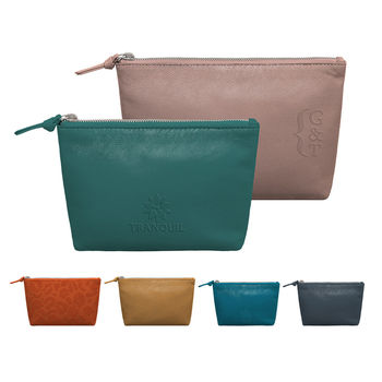 Pantone Color Matched Leather Gusset Pouch - Medium 10" x 5" x 1.5"