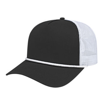 The Value Rope Cap - High Profile, Poly/Cotton Blend with Trucker Mesh, Plastic Snap Tab