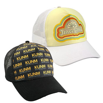 TRUCKER HAT: with Full-Color Printing: Twill, Mesh Back, Plastic Snap Tab
