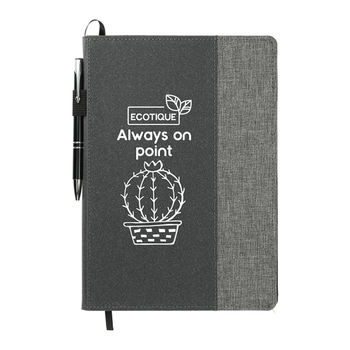 7" x 10" Eco Refillable Hard Cover Journal with Pen Loop, Made of Recycled RPET