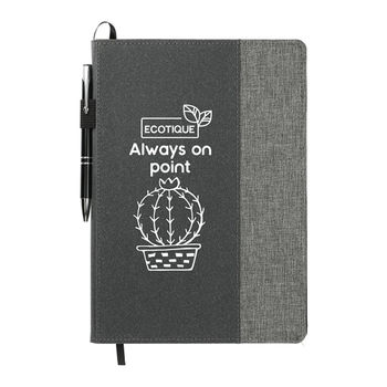 7" x 10" Eco Refillable Hard Cover Journal with Pen Loop, Made of Recycled RPET -1% of Sales Donated to Eco Nonprofits