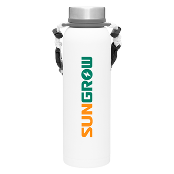 32 oz Copper-Vacuum Insulated Bottle with Powder-Coated Finish and a Removable Carrying Strap with Buckles