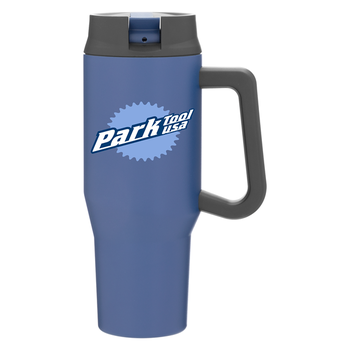 32 oz Vacuum-Insulated Tumbler with Matching Flip-Up Straw and Black Handle