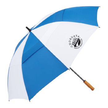 58" Arc Manual-Open Recycled Polyester Vented Golf Umbrella is Wind Rated Up To 35 MPH (37" Folded)