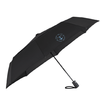 46" Arc Auto-Open Recycled Polyester Vented Umbrella is Wind Rated Up To 25 MPH (12" Folded)