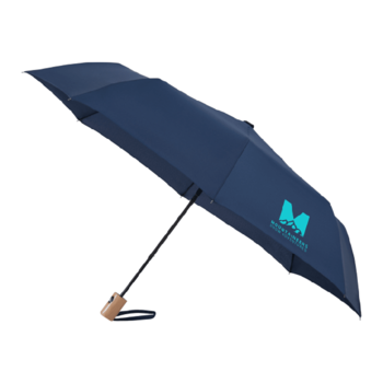 42" Arc Auto-Open Recycled Umbrella with Wood Handle (12" Folded)