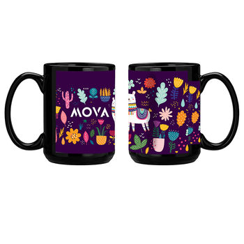 15 oz C-Handle Black Coffee Mug with Full-Color Wraparound Imprint 