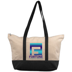 14” x 23” 16 oz Cotton Canvas Boat Tote with ZIPPERED Top and 30” Handles – Full-Color Printing