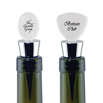Silver Wine Stopper with Frosted White Topper