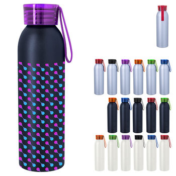 22 oz Aluminum Wide-Mouth Bottle with Leash, Full-Color Wrap Printing