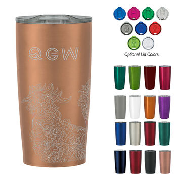 20 oz Hot/Cold Stainless Steel Vacuum Insulated Travel Tumbler - Full-Wrap Laser 