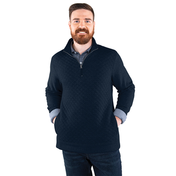 Charles River&reg; Men’s Stylish, Diamond-Quilted Quarter Zip Sweatshirt with Mock Neck Collar
