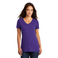 Ladies' 100% Cotton V-Neck Tee