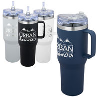 *NEW* 40 oz Stainless Steel Vacuum-Insulated Travel Mug with Handle and Straw Fits in Cup Holders
