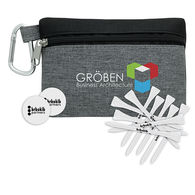 Golf Kit with 10 Tees, 2 Ball Markers in Carabiner Pouch