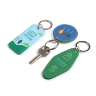 Vegan Leather Keychains with Full-Color Printing