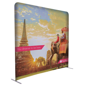 8' x 7.5’ 2-Sided Polyester Dye-Sublimated Display Wall Kit Fits Over Lightweight Aluminum Frame Like a Pillowcase – Includes Soft Carry Case