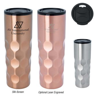 16 oz Double-Wall Stainless Steel Tumbler with Mod Texture with Plastic Liner
