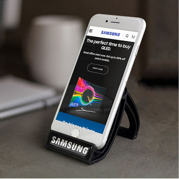 Desktop Phone and Tablet Stand with Non-Skid Rubber Feet - Full-Color Imprint GOOD