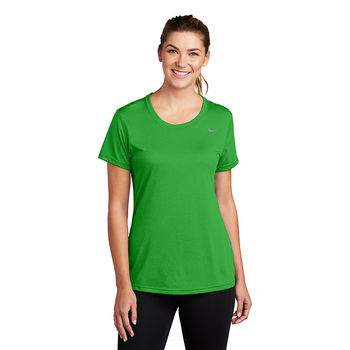 Nike&reg; Ladies Team Swoosh Front rLegend Scoop Neck Tee Made from Recycled Polyester 