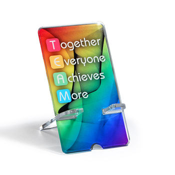 Award-Like Rectangle Lucite® Acrylic Phone Holder with Full-Color Printing - DELUXE