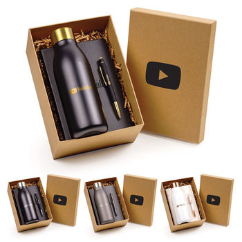 Elevated 3-Piece Gift Set with Bottle, Journal, & Stylus Pen is Great for HR New Hire Kits