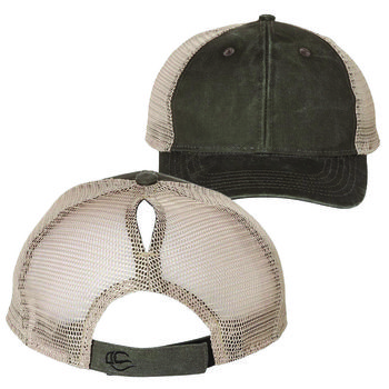 Ladies' Trucker Hat with Ponytail Opening and Self-Fabric Velcro® Closure