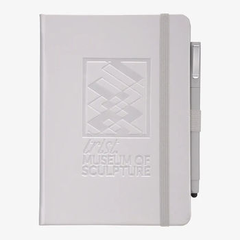 5" x 7" Bound Colorful Hard Cover Journal with FSC Paper and Imprinted Square Stylus Pen - GOOD