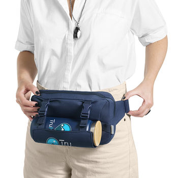 10” x 6” Belt Bag Pack is Made From Recycled, Ocean-Bound Plastic Bottles and Features and Adjustable Bottle Sleeve with Silicone Grippers – Full-Color Imprint 