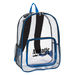 13" x 18" X 6” Clear Backpack with Padded Shoulder Straps, Zippered Pocket and Two Side Mesh Pockets - Stadium Security Approved 