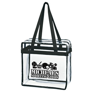 *NEW* 12" x 12" x 6” Clear Zippered Event Tote - Stadium Security Approved 