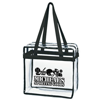 12" x 12" x 6” Clear Zippered Event Tote - Stadium Security Approved 