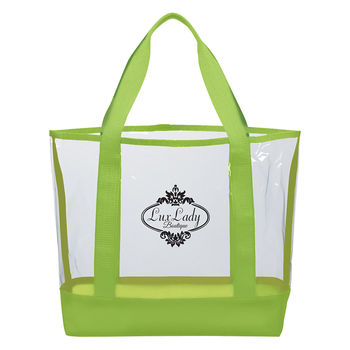 18" x 13" x 4.5” Clear Casual Tote Bag with 22” Handles - Stadium Security Approved 