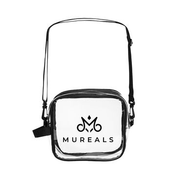 8" x 8" x 2.75” Clear Crossbody Clutch Bag with Detachable Shoulder Strap - Stadium Security Approved 