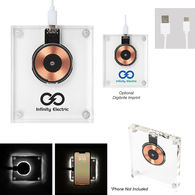 15W Acrylic Light-Up Wireless Charger with Protection Against Over Current, Over Temperature, and Foreign Objects