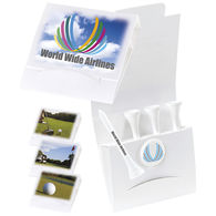 Value Golf Outing Pack Includes 4 Tall 3.25 Wooden Tees and 1 Plastic Ball Marker In a Display Packet